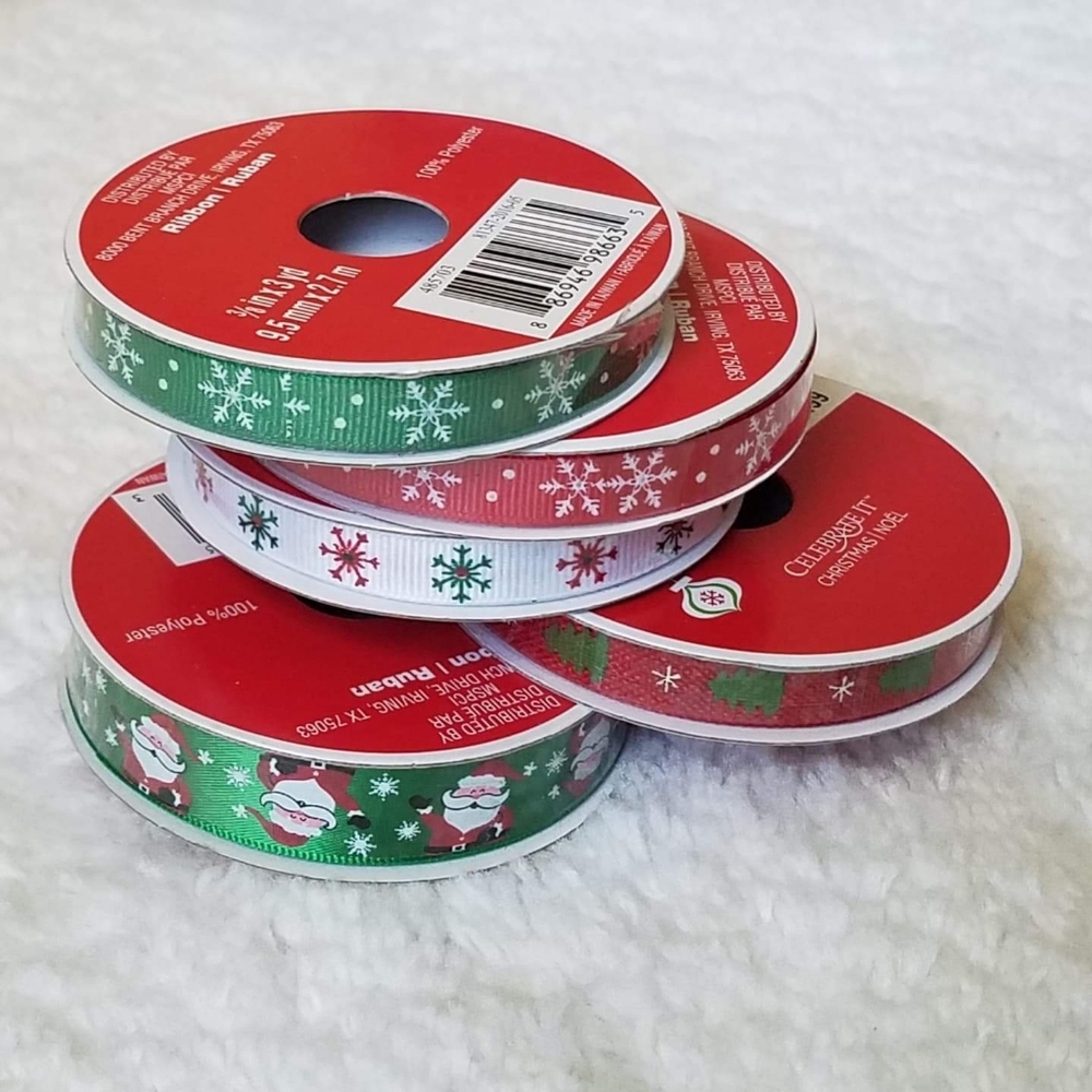 5 Rolls of Christmas Ribbon